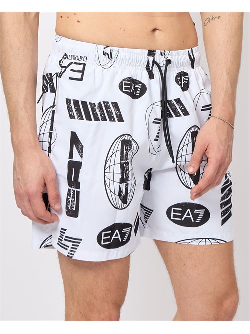 Boxer da mare EA7 con stampa logo EMPORIO ARMANI EA7 | 7M000520-AF13069F0043